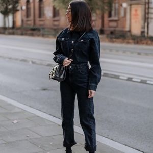 ZARA BLACK DENIM JUMPSUIT